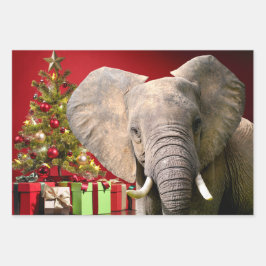 Elephant Christmas Greetings Geschenkpapier Set