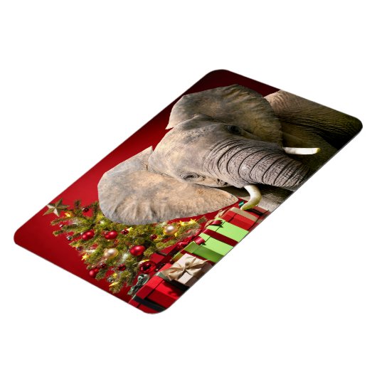 Elephant Christmas Greetings Magnet (Linke Seite)