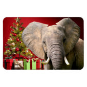Elephant Christmas Greetings Magnet (Horizontal)