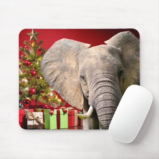 Elephant Christmas Greetings Mousepad (Mit Mouse)