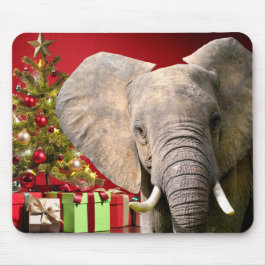 Elephant Christmas Greetings Mousepad