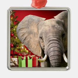 Elephant Christmas Greetings Ornament Aus Metall