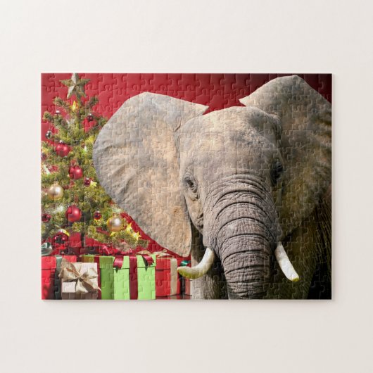 Elephant Christmas Greetings Puzzle (Horizontal)