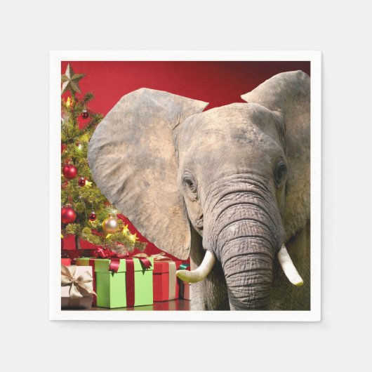 Elephant Christmas Greetings Serviette (Vorderseite)