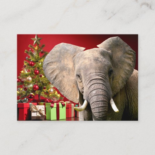 Elephant Christmas Greetings Visitenkarte (Vorderseite)