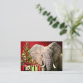 Elephant Christmas Greetings Visitenkarte (Stehend Vorderseite)