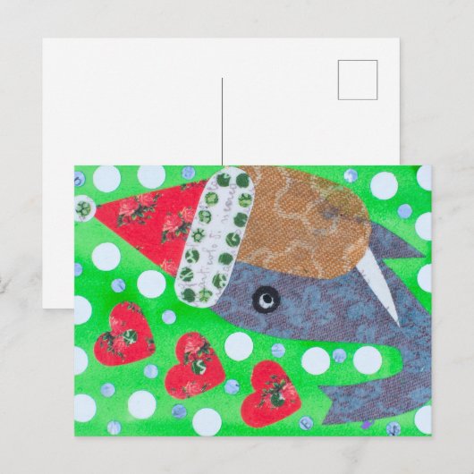 Elephant Christmas Joy Postkarte (Vorne/Hinten)