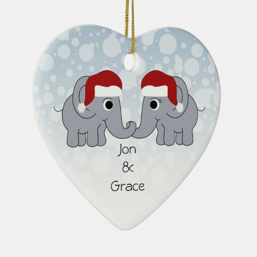 Elephant Christmas Keramikornament (Rechts)