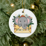 Elephant Christmas Letter Winter Animals Elephants Keramik Ornament<br><div class="desc">Der Elefant zu Weihnachten als Weihnachtsgrüße. Die lustigen Tiere im Brief für die Ferien. Ein süßes Weihnachtsgrüßen. Elefanten sind niedliche Tiere und perfekt zu Weihnachten.</div>