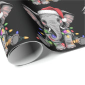 Elephant Christmas Lights Xmas Holiday Wild Animal Geschenkpapier (Rolleneckpunkt)