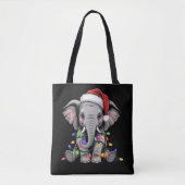 Elephant Christmas Lights Xmas Holiday Wild Animal Tasche (Vorderseite)