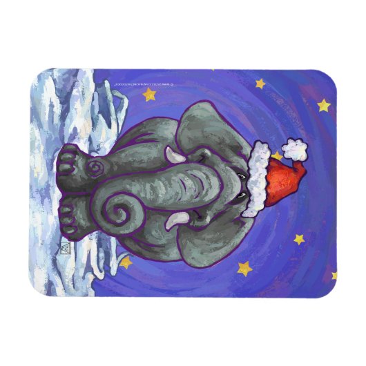 Elephant Christmas Magnet (Horizontal)