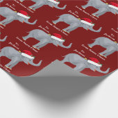 Elephant Christmas Niedlich Custom Red Kids Holida Geschenkpapier (Ecke)