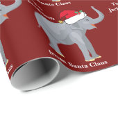 Elephant Christmas Niedlich Custom Red Kids Holida Geschenkpapier (Rolleneckpunkt)