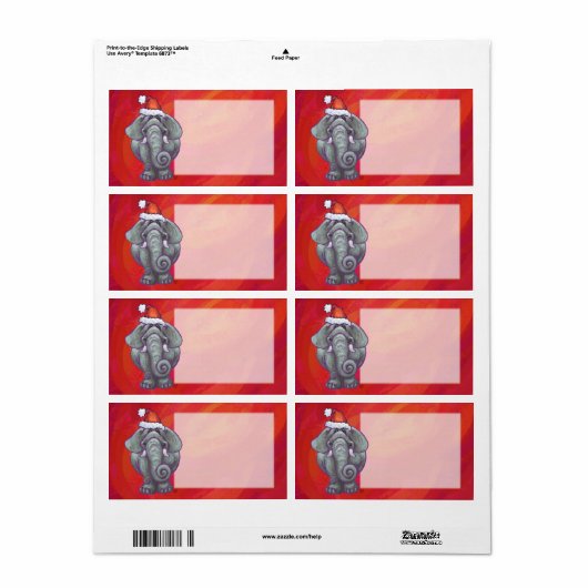 Elephant Christmas on Red (Vorne)