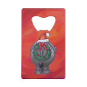 Elephant Christmas on Red Geldbeutel Flaschenöffner (Rückseite)