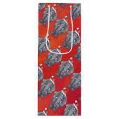 Elephant Christmas on Red Geschenktüte Für Weinflaschen (Vorderseite)