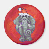 Elephant Christmas on Red Magnet (Vorne)