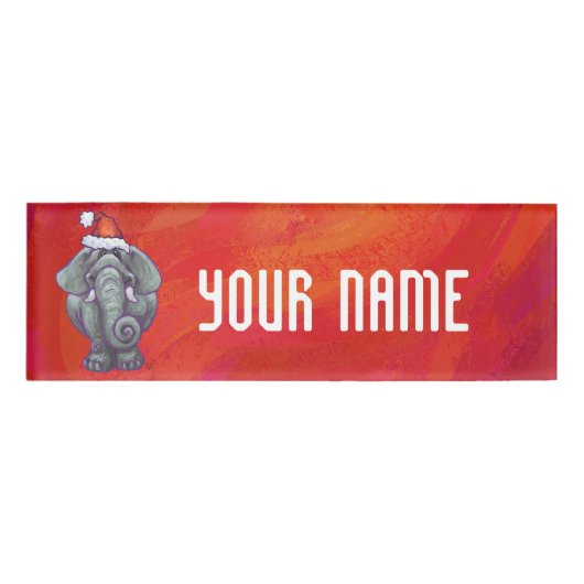 Elephant Christmas on Red Namenschild (Vorderseite)