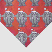 Elephant Christmas on Red Seidenpapier (Ausschnitt)