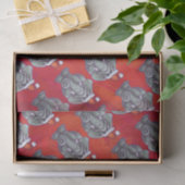 Elephant Christmas on Red Seidenpapier (Geschenk)