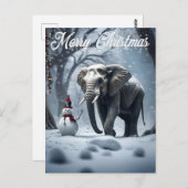 Elephant Christmas Postkarte (Vorne/Hinten)
