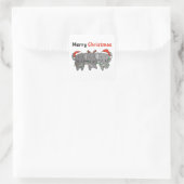 Elephant Christmas Quadratischer Aufkleber (Tasche)