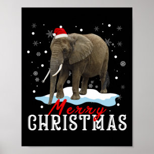 Elephant Christmas Shirt Light Pajama Group Christ Poster