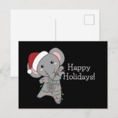 Elephant Christmas Snow Winter Animals Elephants P Postkarte (Vorne/Hinten)