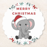 Elephant Christmas Snow Winter Animals Elephants P Untersetzer<br><div class="desc">The elephant at Christmas with fairy lights. Funny animals with gifts and snow for the holidays. Also funny for Christmas in July. Elephants are cute animals and perfect for Christmas.</div>