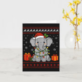 Elephant Christmas Ugly Sweater Elephant Graphic Karte (Gelbe Blume)