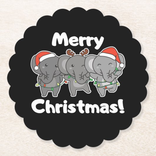 Elephant Christmas Untersetzer (Vorderseite)