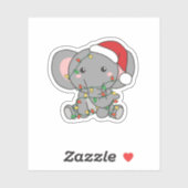 Elephant Christmas Winter Animals Elephants Aufkleber (Blatt)