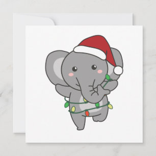 Elephant Christmas Winter Animals Elephants Einladung