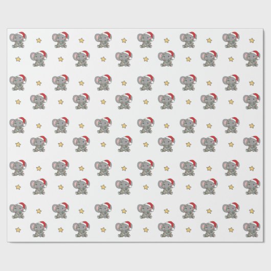 Elephant Christmas Winter Animals Elephants Geschenkpapier (Flach)