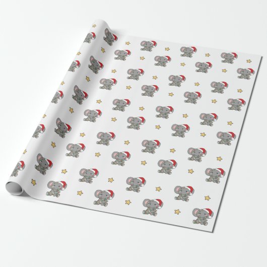 Elephant Christmas Winter Animals Elephants Geschenkpapier (Ungerollt)