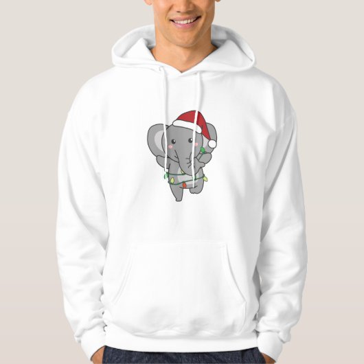 Elephant Christmas Winter Animals Elephants Hoodie (Vorderseite)
