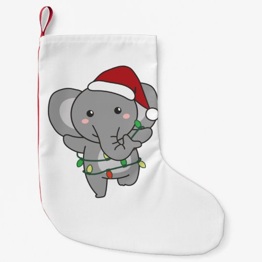 Elephant Christmas Winter Animals Elephants Kleiner Weihnachtsstrumpf (Vorderseite)