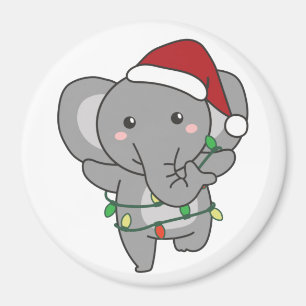 Elephant Christmas Winter Animals Elephants Magnet