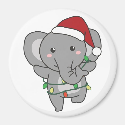 Elephant Christmas Winter Animals Elephants Magnet (Vorne)