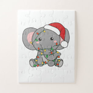 Elephant Christmas Winter Animals Elephants Puzzle