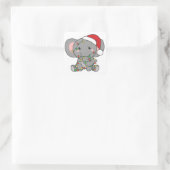 Elephant Christmas Winter Animals Elephants Square Quadratischer Aufkleber (Tasche)