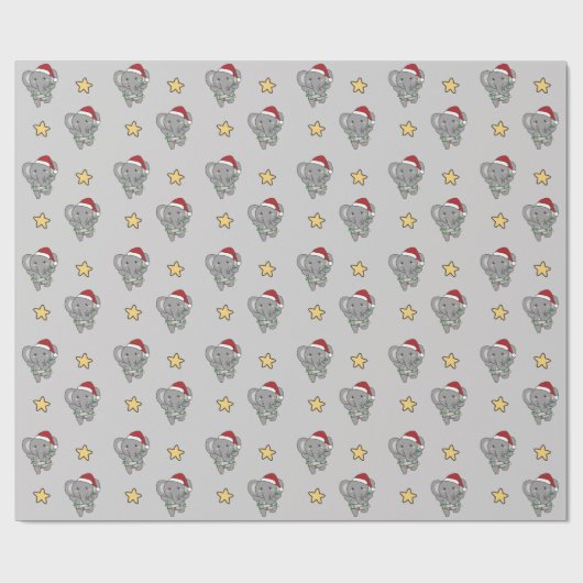Elephant Christmas Winter Animals Elephants Wrappi Geschenkpapier (Flach)