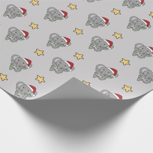 Elephant Christmas Winter Animals Elephants Wrappi Geschenkpapier (Ecke)