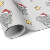 Elephant Christmas Winter Animals Elephants Wrappi Geschenkpapier (Rolleneckpunkt)