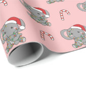 Elephant Christmas Winter Animals Elephants Wrappi Geschenkpapier (Rolleneckpunkt)