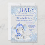 Elephant Christmas Winter Baby Shower Einladung<br><div class="desc">Junge Elefanten Winter Baby Dusche Einladungen mit bezauberndem Wasserfarbelefant mit niedlichem Hut und Schal auf einem hübschen blauen Schnee Winterwunderland Hintergrund. Dieses Baby ist kalt außerhalb der Baby Dusche Einladung ist leicht personalisiert für Ihre Veranstaltung, indem Sie einfach den Text Ihrer Wahl. Sie können auch die Hintergrundfarbe auf der Vorder-...</div>