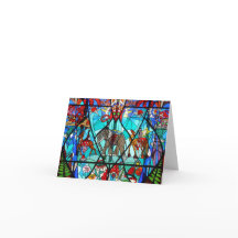 Elephant Church Bright Stated Glass Custom Cards