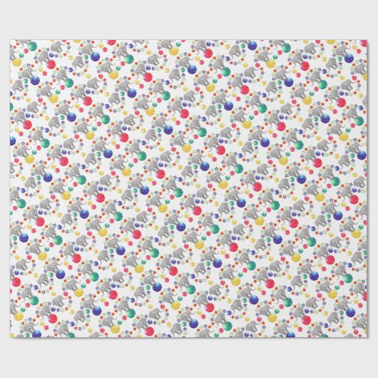 Elephant Circus farbenfroher Spaß Geschenkpapier (Flach)