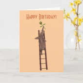 Elephant climbing a ladder karte (Gelbe Blume)